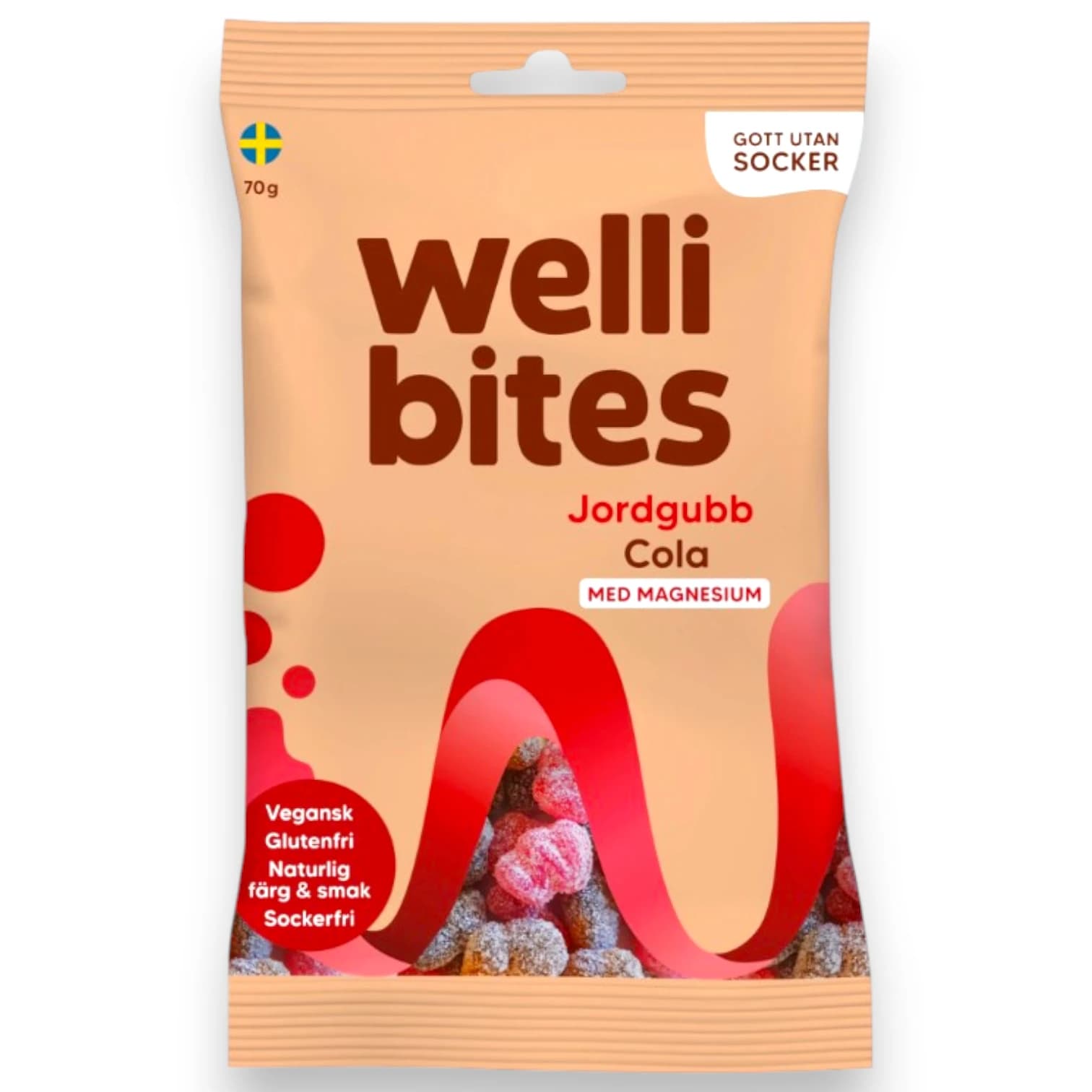 Wellibites Strawberry and Cola, vegan sugar free Swedish candy from Kandy Lover.