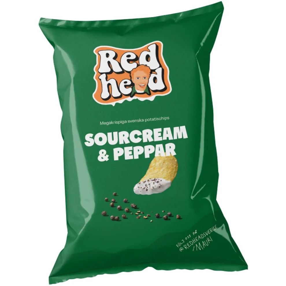 Redhead Chips Sourcream & Peppar 150G